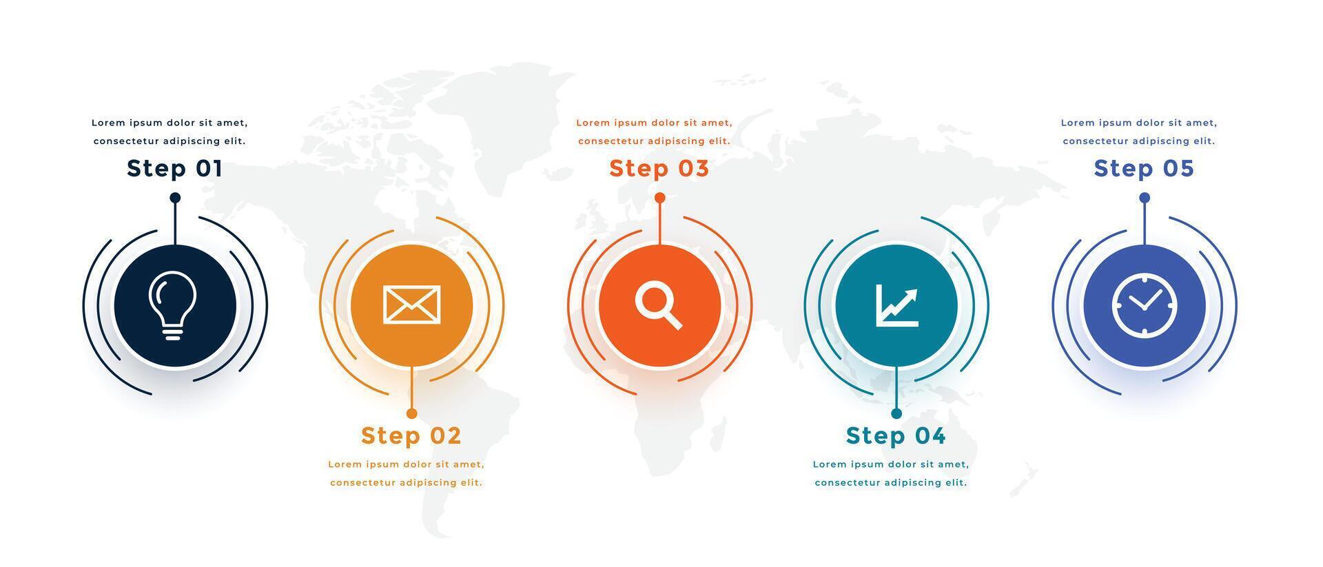 five steps marketing infograph template vector