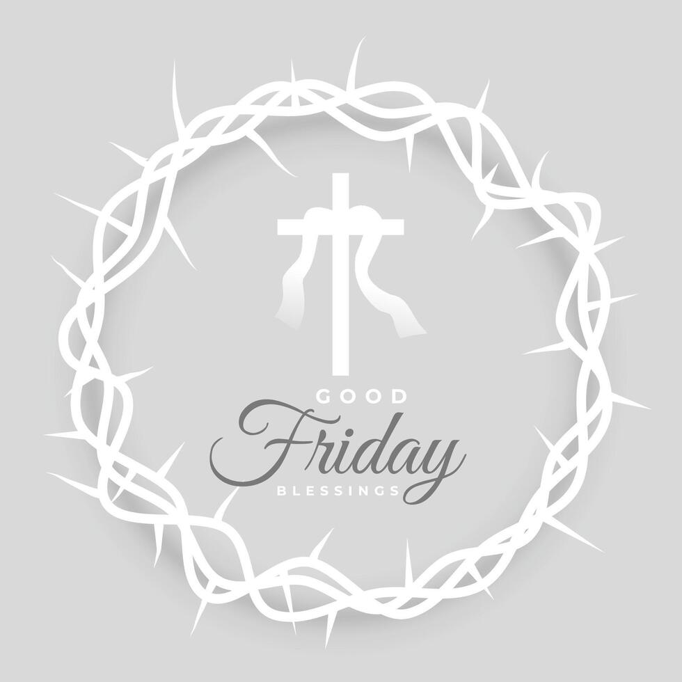 elegant good friday blessing background with crown design vector