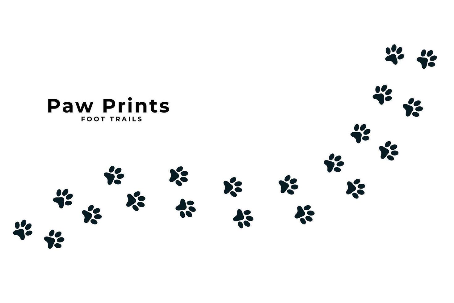 cute paw print trail white background design vector