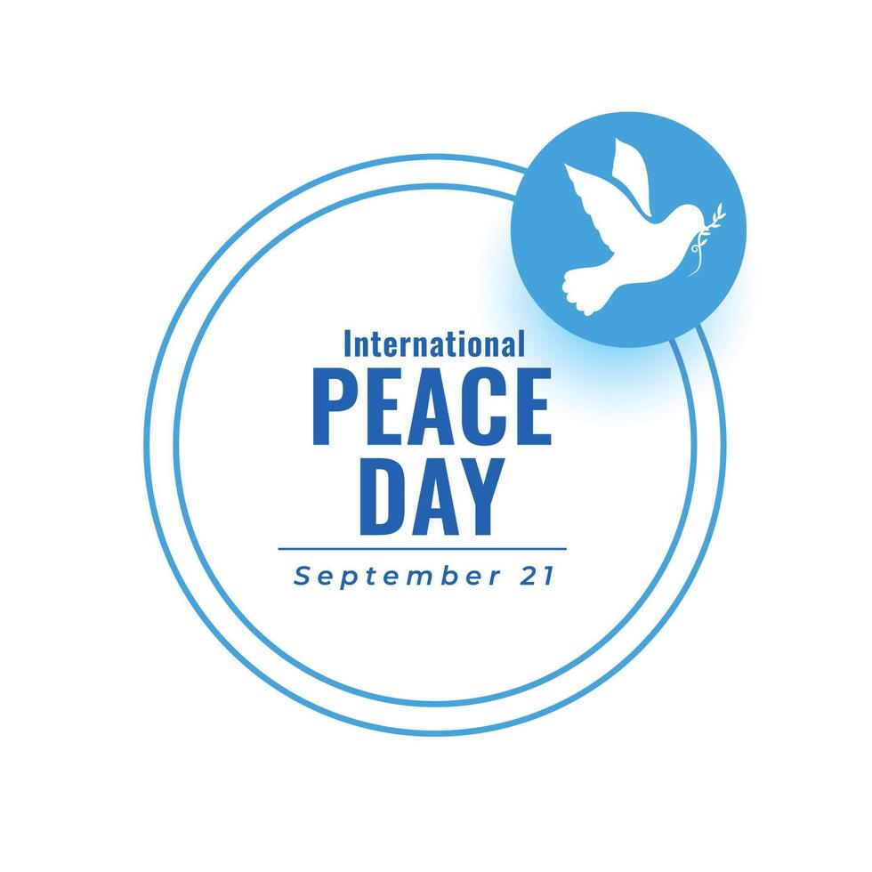 elegante 21 septiembre mundo paz día deseos póster diseño vector