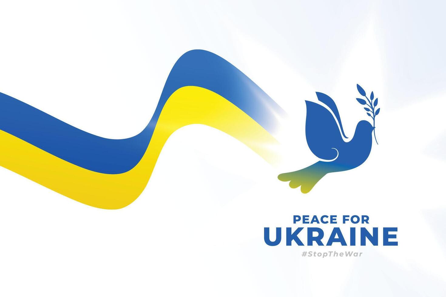 flying dove bird with ukraine flag trail vector