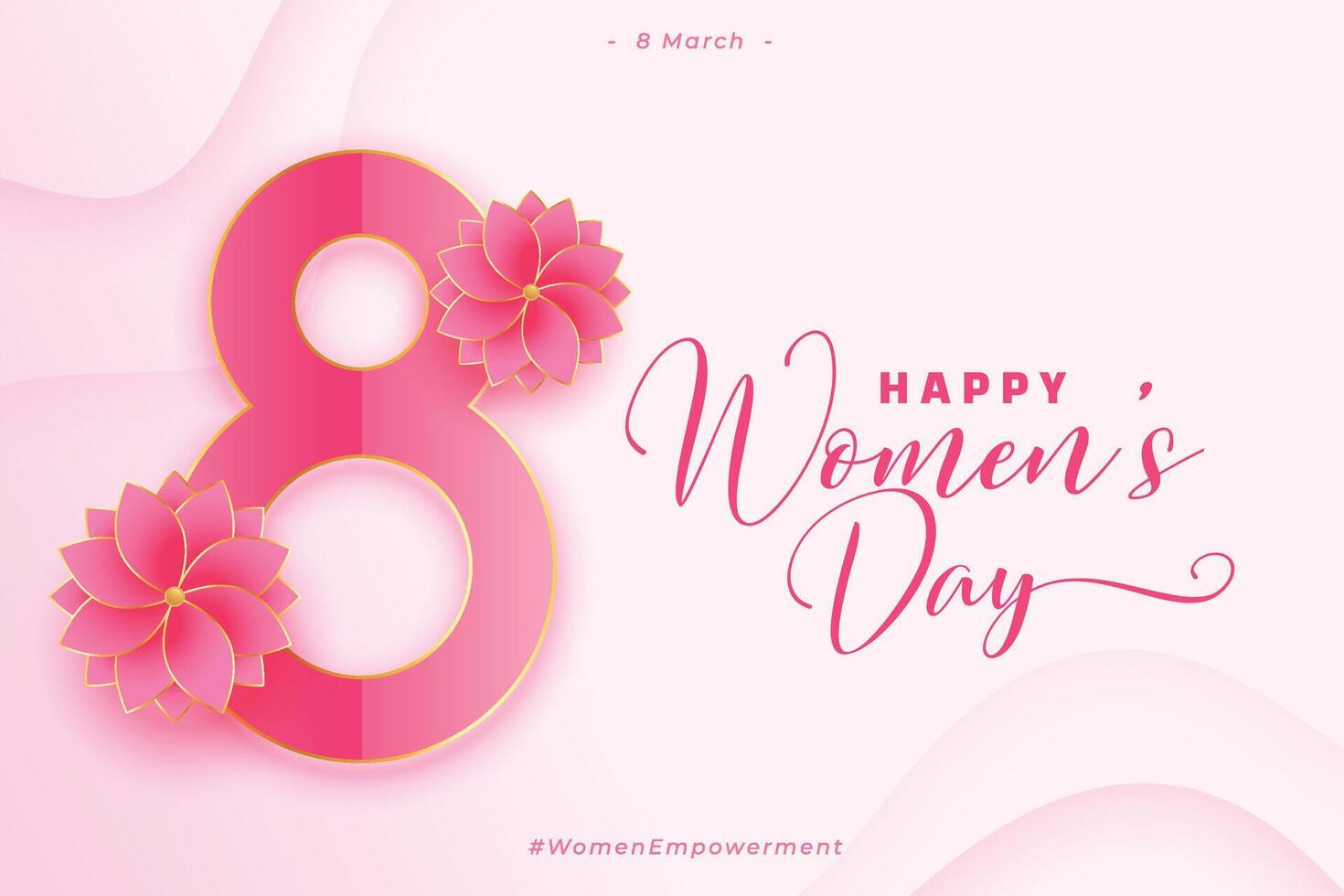 beautiful international women's day celebration background with flower decor vector