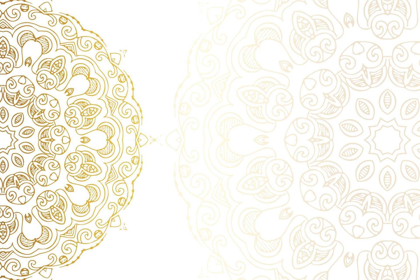decorative golden oriental mandala pattern backdrop vector