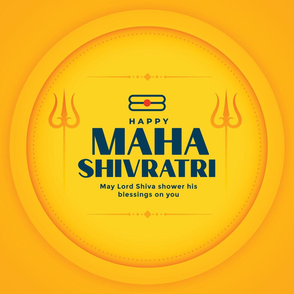 maha shivratri hindu festival greeting design vector