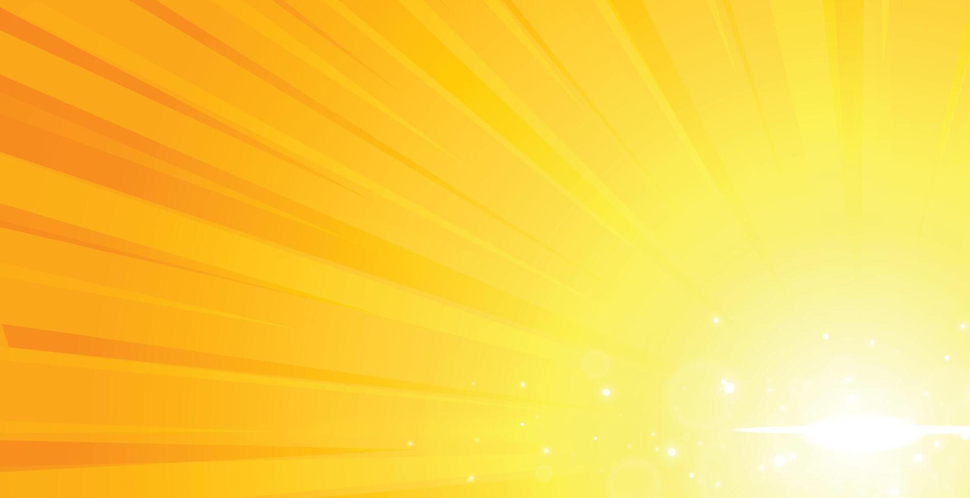 abstract and bright sun beam yellow background lines with starburst effect vector