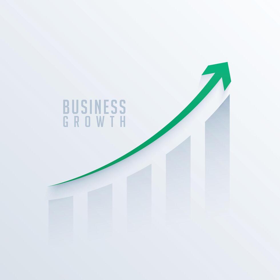 Business share market chart with green growth arrow vector