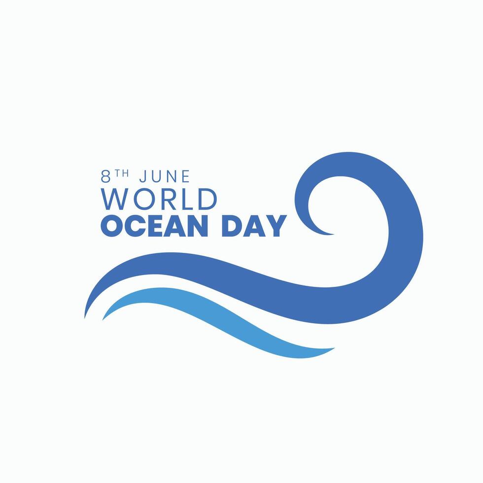 world ocean day background with creative wave vector