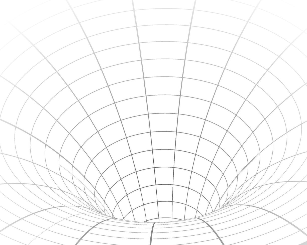 abstract wormhole or tunnel wireframe layout graphic design vector