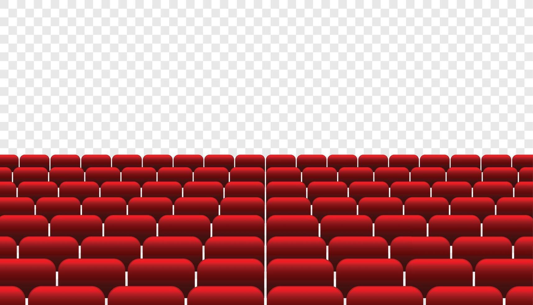 realistic red rows of cinema theater seat vector