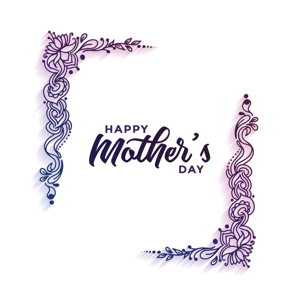decorative happy mothers day floral style background vector