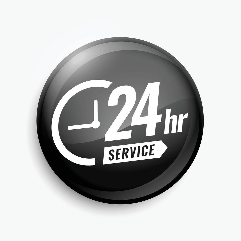 24x7 serive support button design vector