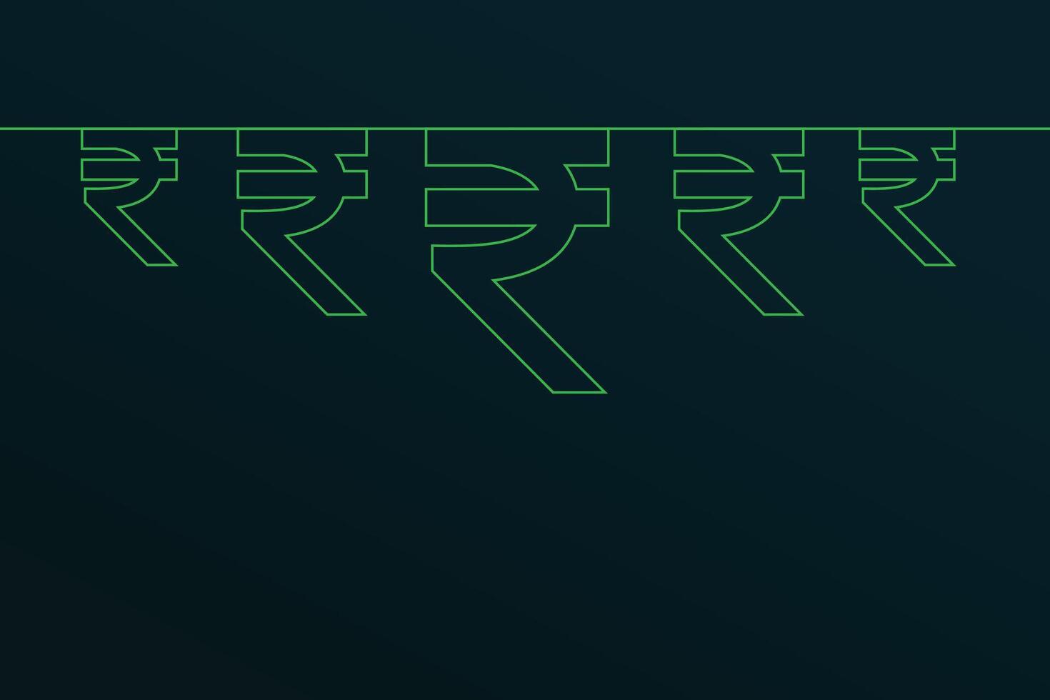 line style indian inr rupee hanging banner with text space vector