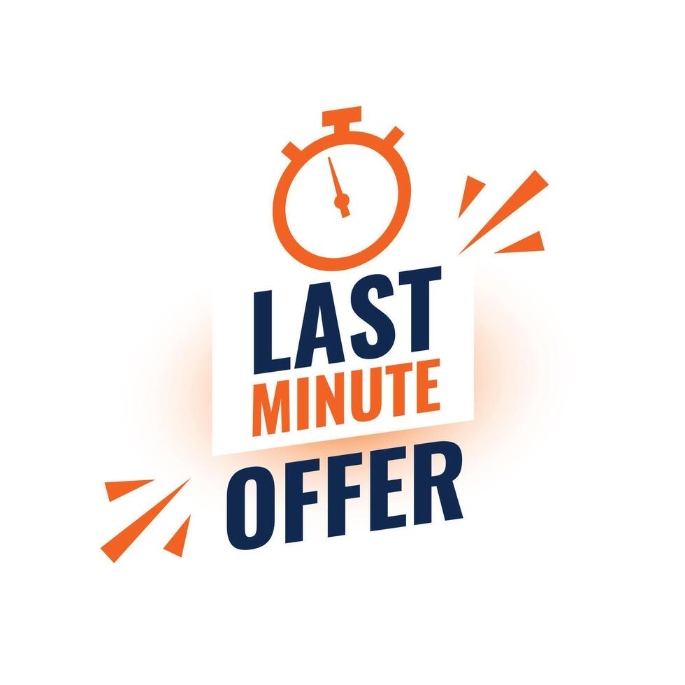 special last minute offer background with clock design vector