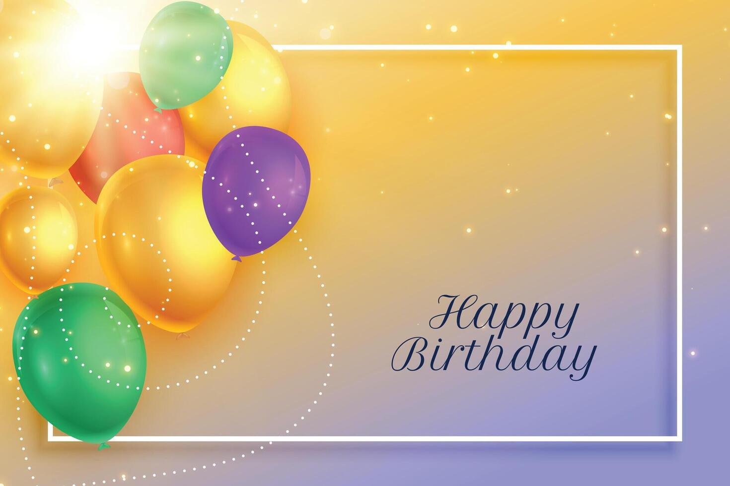 realistic colorful balloons birthday card design vector