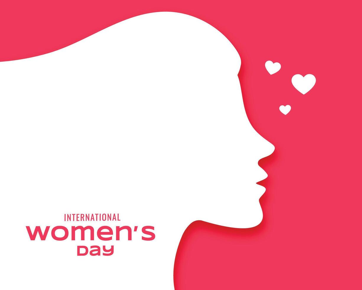 international womens day wishes card with papercut female face vector