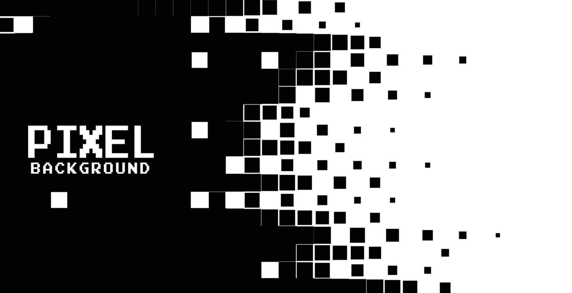 abstract pixel background in black and white vector