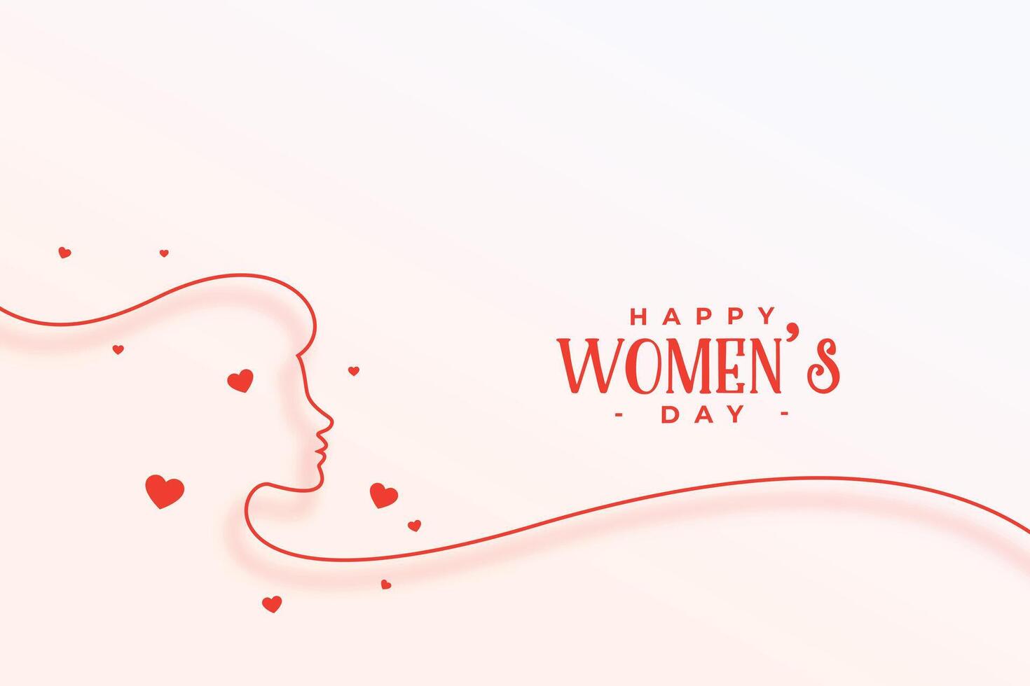 line style womens day hearts banner design vector