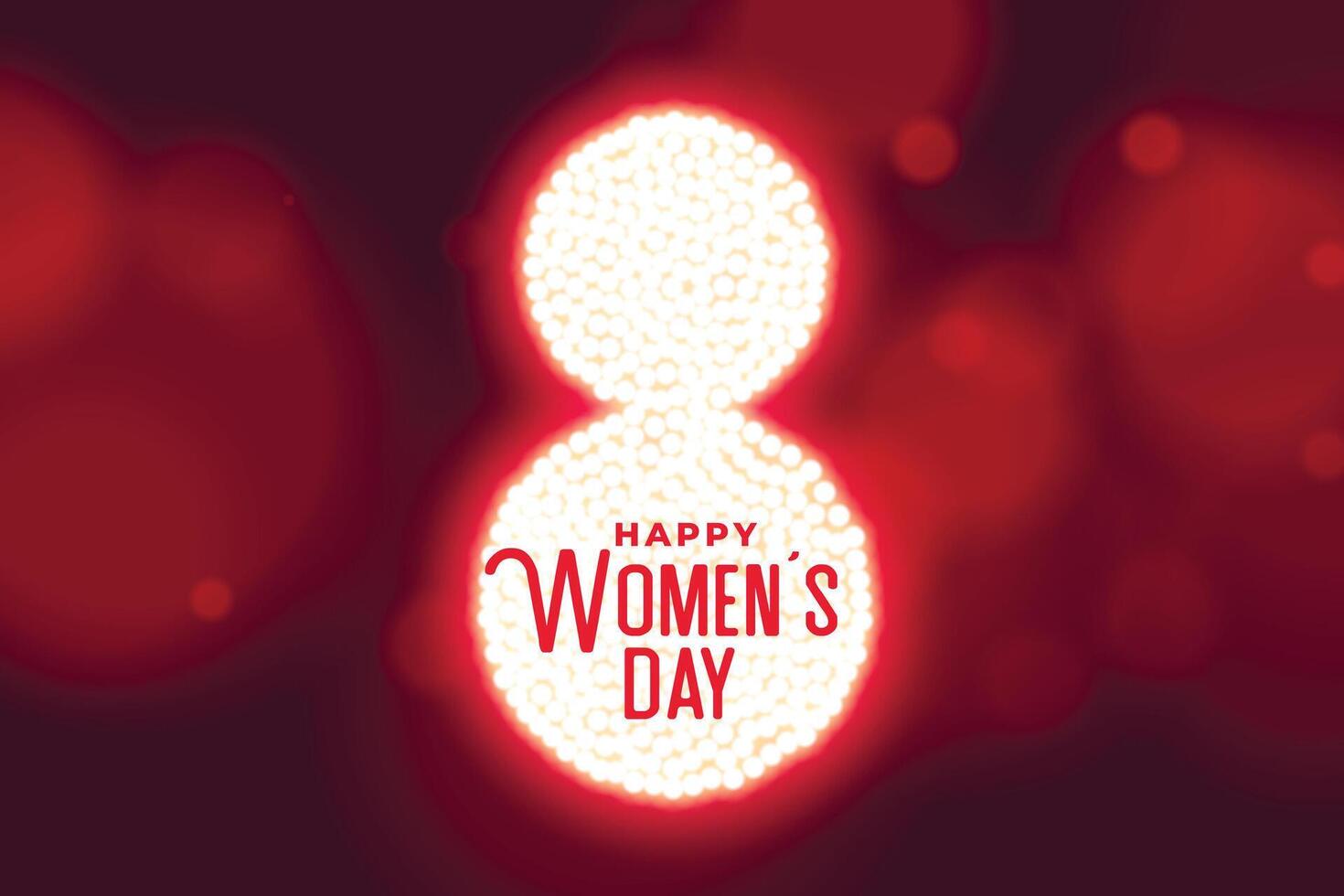 happy womens day bokeh style background design vector