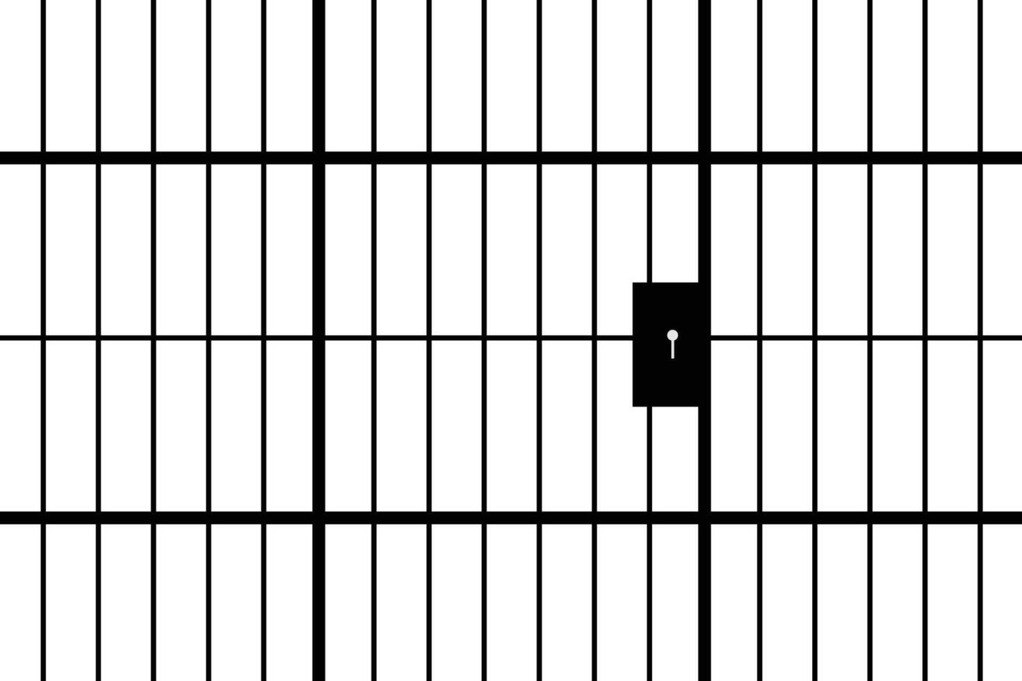 prisionero cárcel bar puerta con bloquear diseño vector