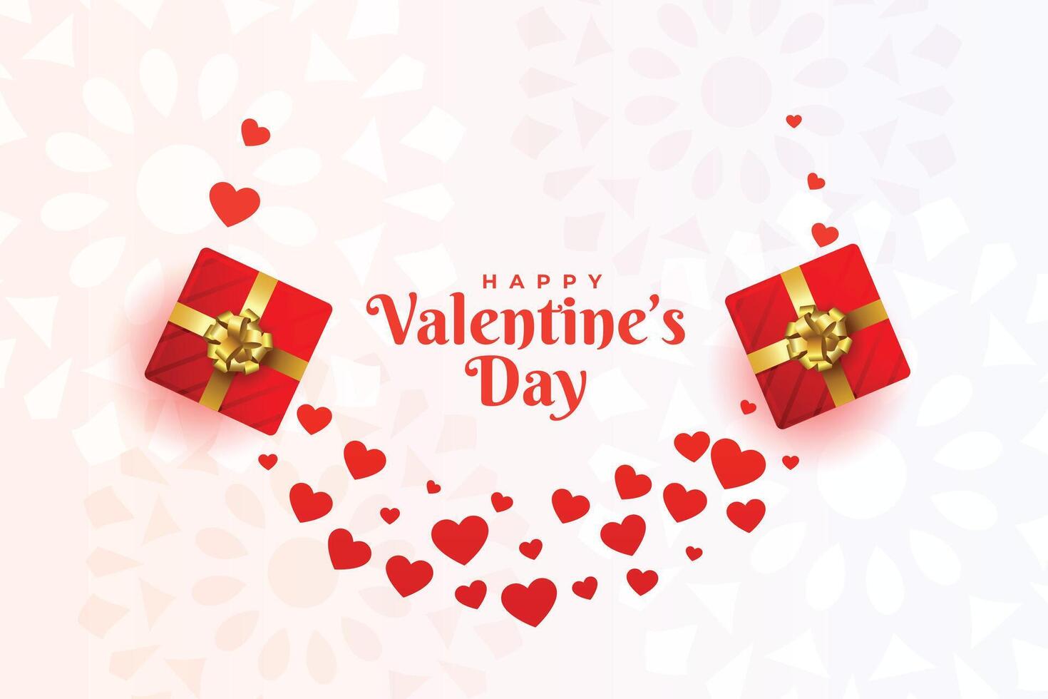 valentines day greeting with hearts and gift boxes vector