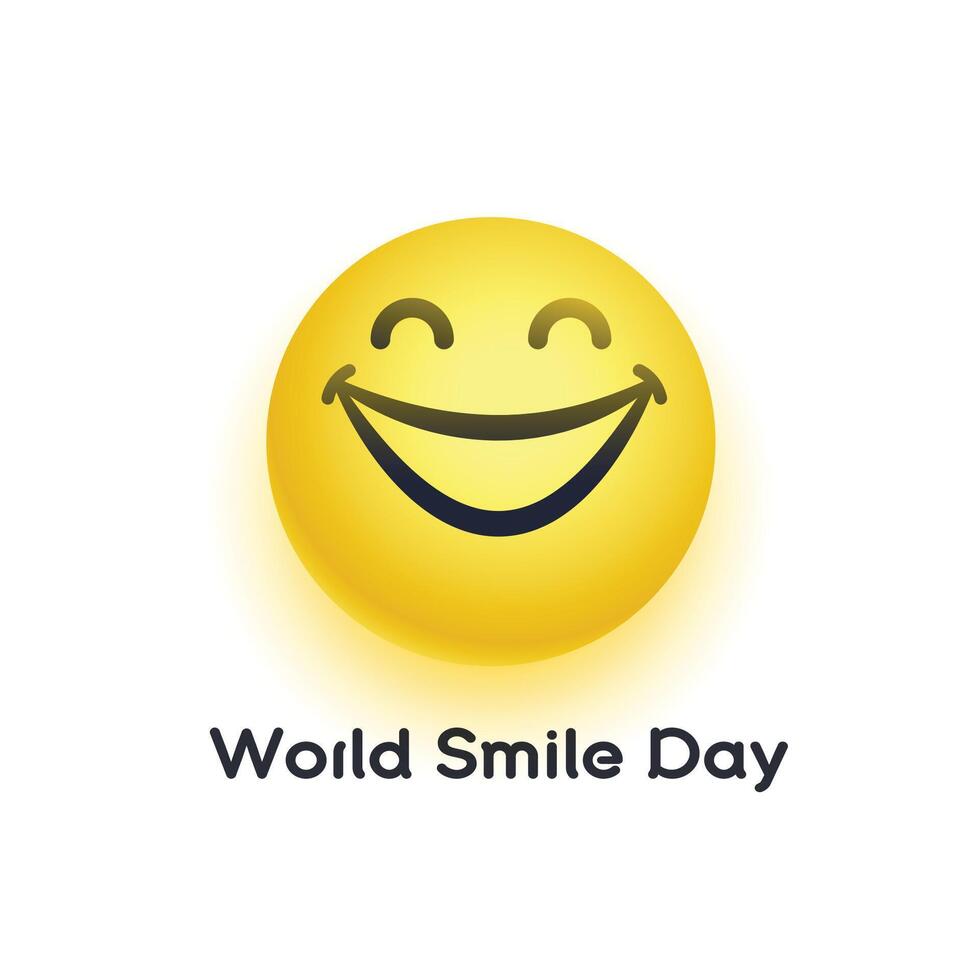 world smile day background with cute cartoon smiley vector