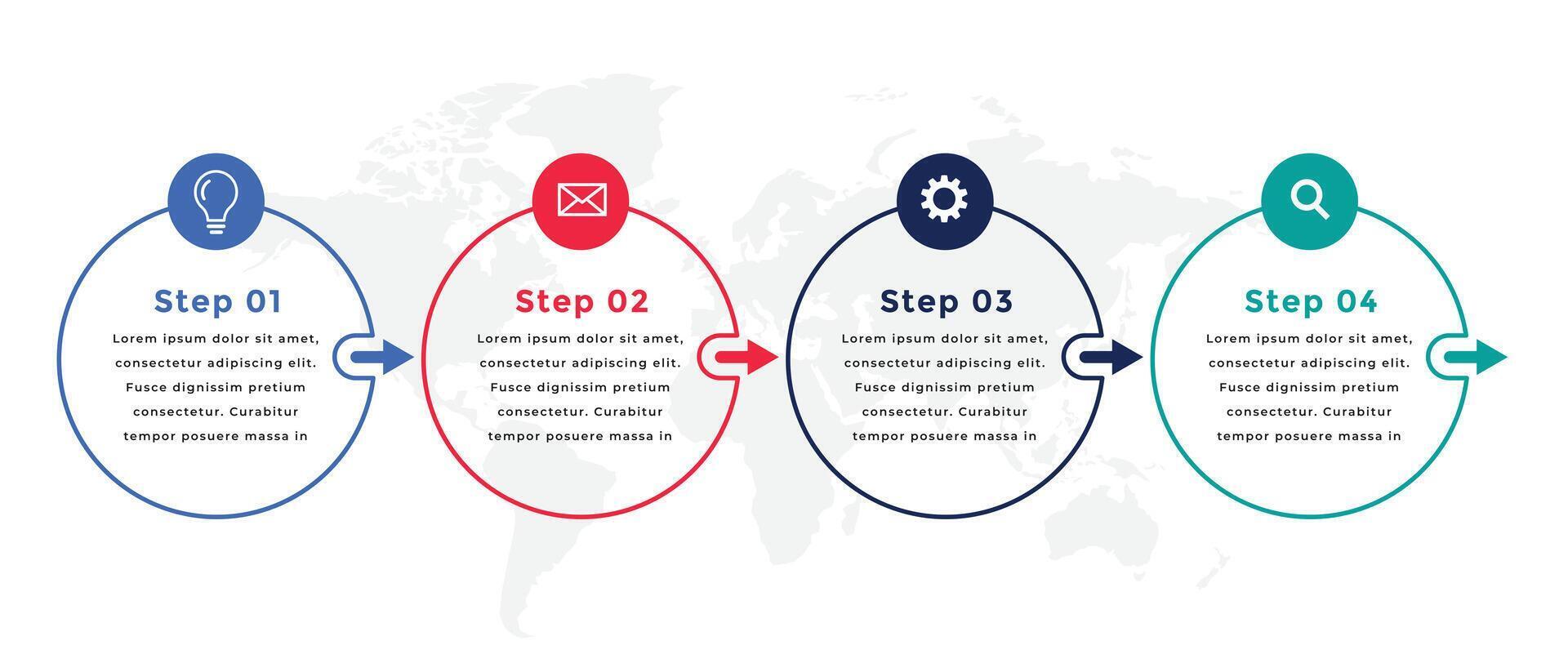 business infographic template of four steps vector