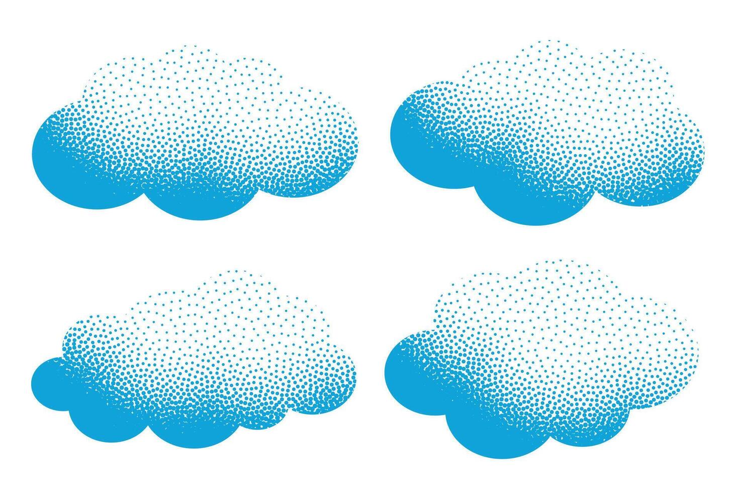 particle style cute clouds symbol in collection vector