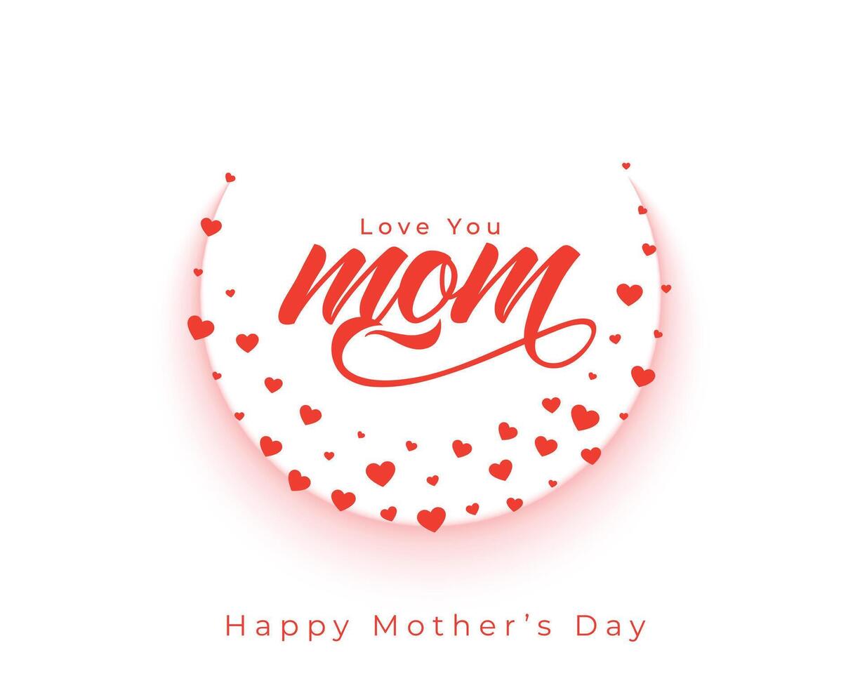 mother's day event card with hearts frame vector