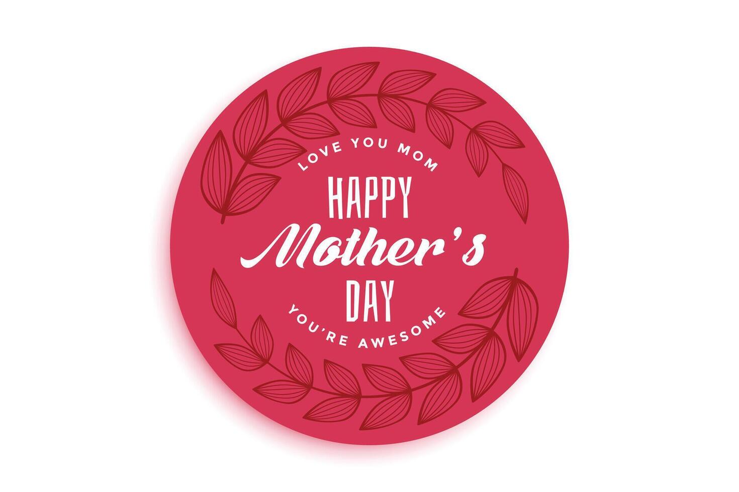 happy mother's day label design vector