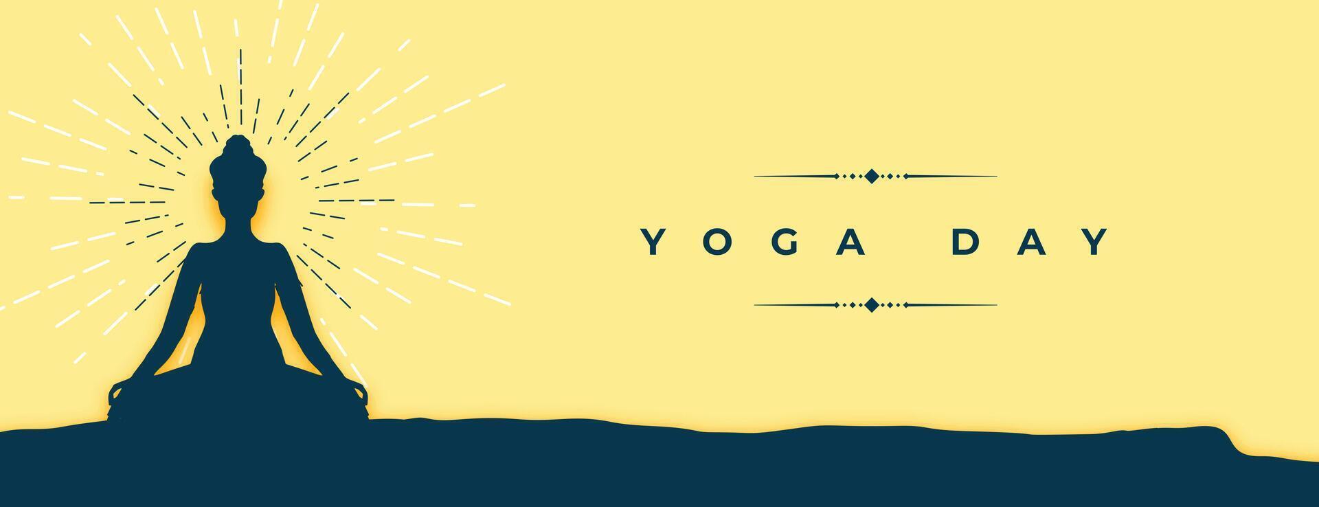 moderno mundo yoga día póster celebrar aptitud y salud vector
