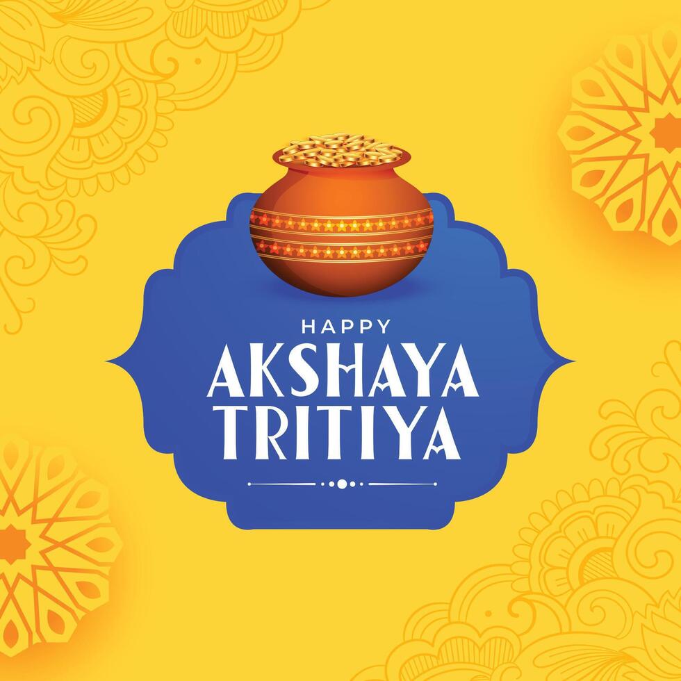 propicio akshaya tritiya festival saludo diseño vector ilustración