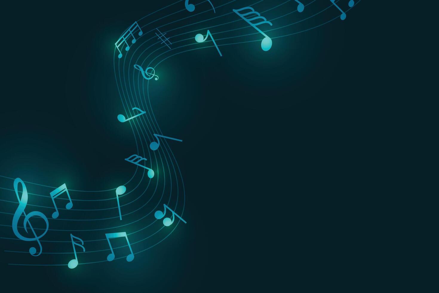 shiny tune and rhythm notation background for musical event vector