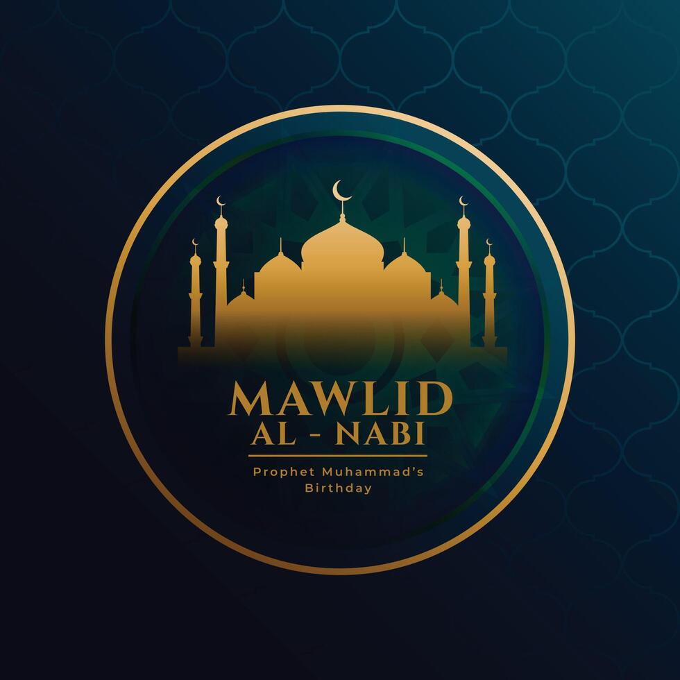 islamic mawlid al-nabi celebration greeting background design vector