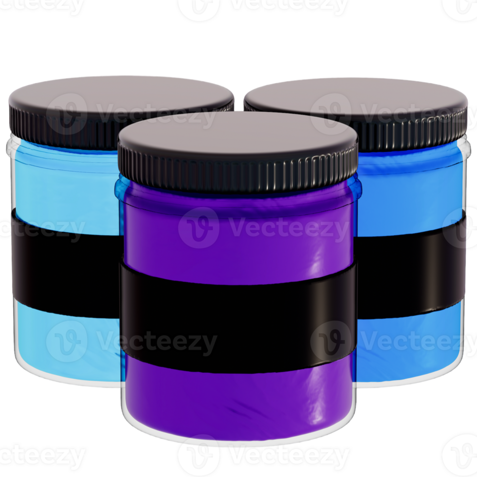 Art supplies for teacher's day Clipart, Gouache Paint Pot , back to school on transparent background, 3D Rendering png