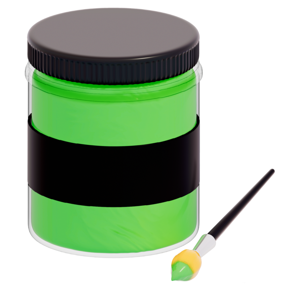 art supplies for teacher's day Clipart, Gouache Paint Pot , back to school on transparent background , 3D Rendering png