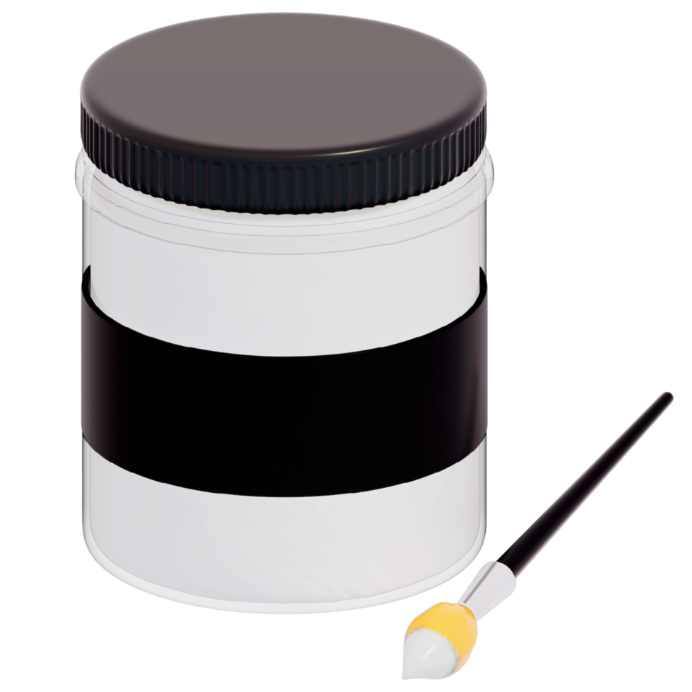 art supplies for teacher's day Clipart, Gouache Paint Pot , back to school on transparent background , 3D Rendering png
