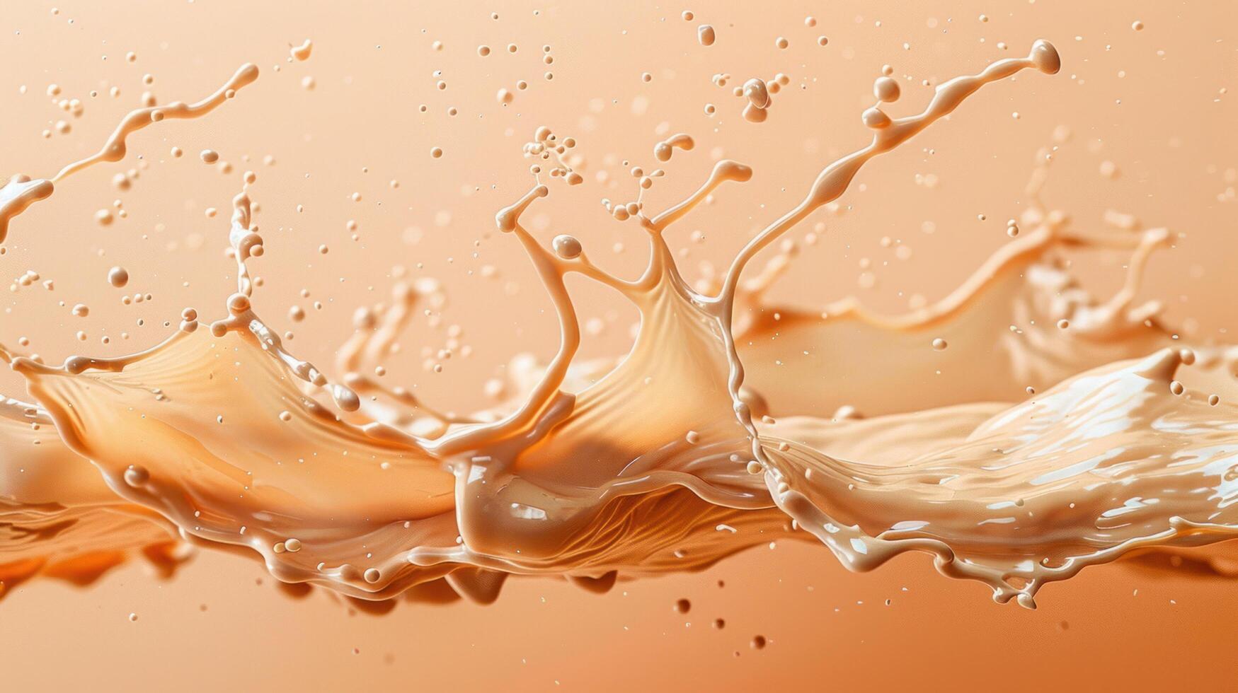 AI generated Splashes of foundation product on a liquid foundation background photo