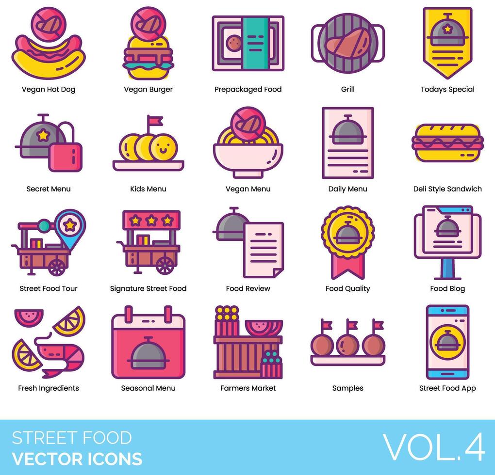 Street Food Icons vector