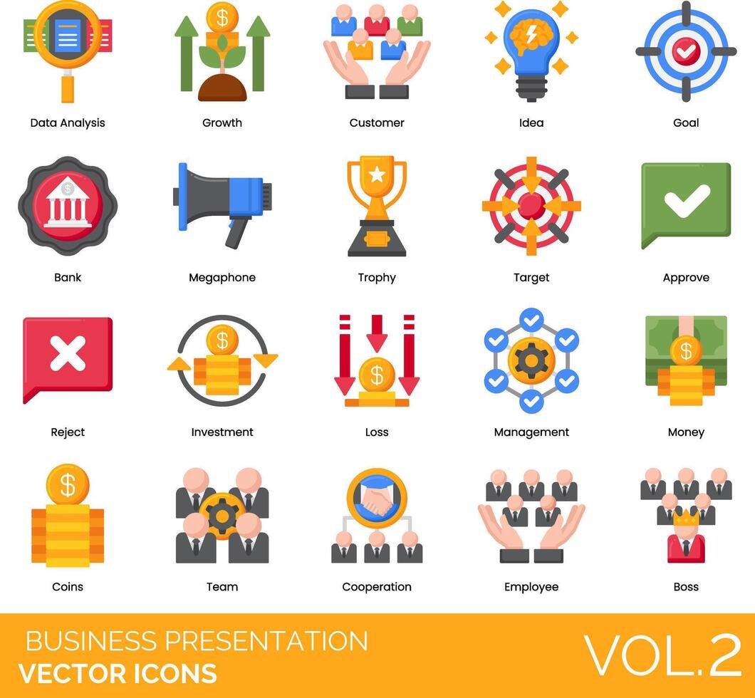 Business Presentation Icons vector