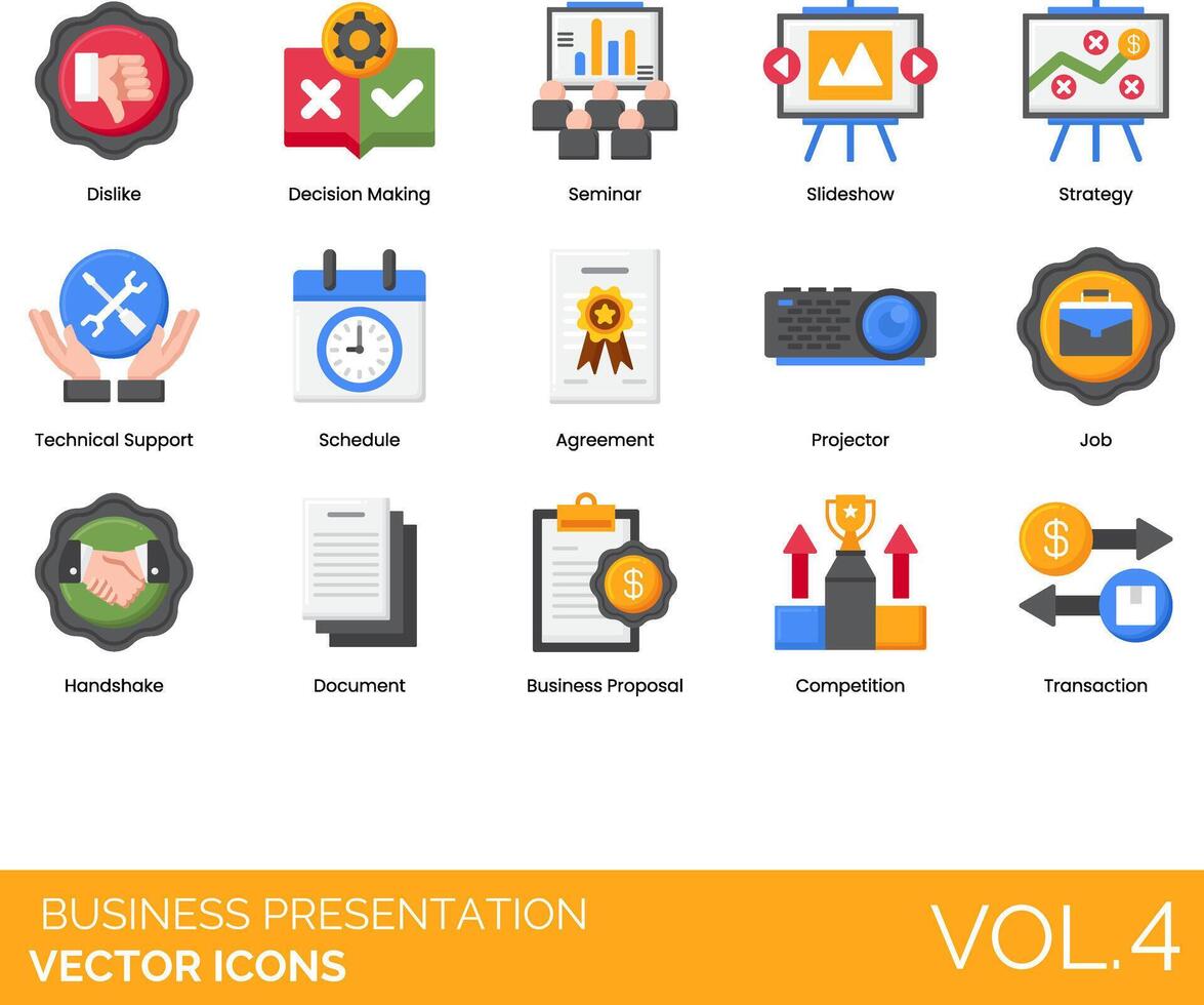 Business Presentation Icons vector