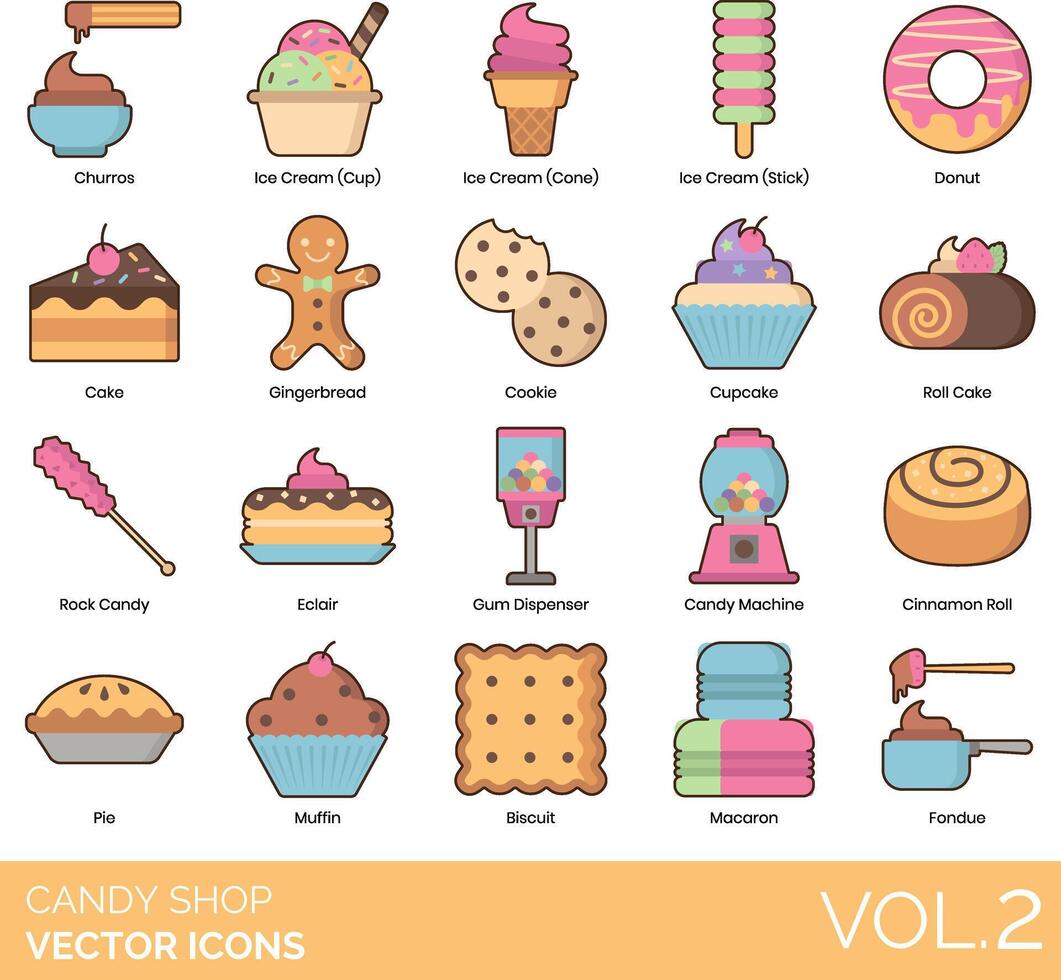 Candy Shop Icons vector