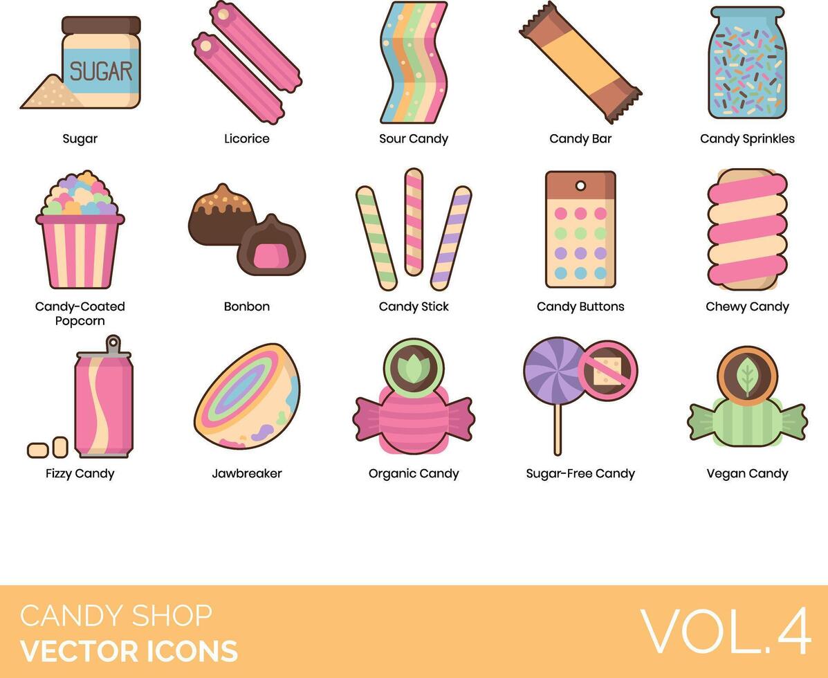 Candy Shop Icons vector