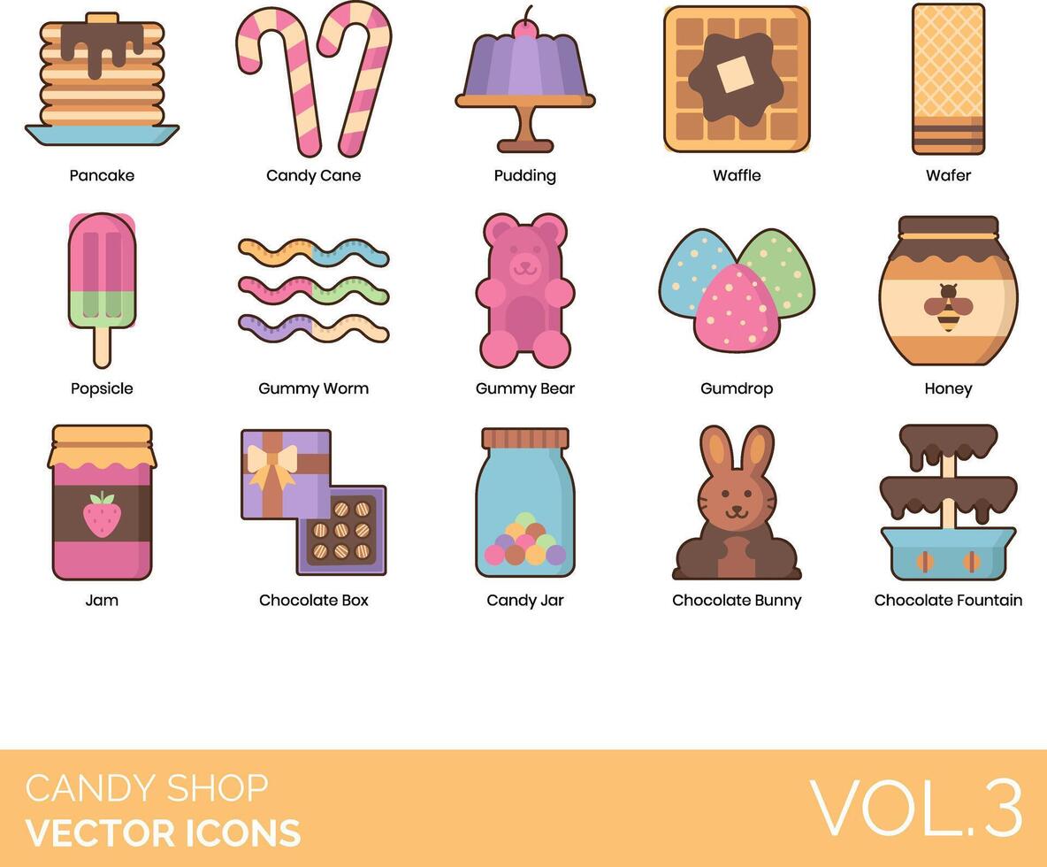 Candy Shop Icons vector