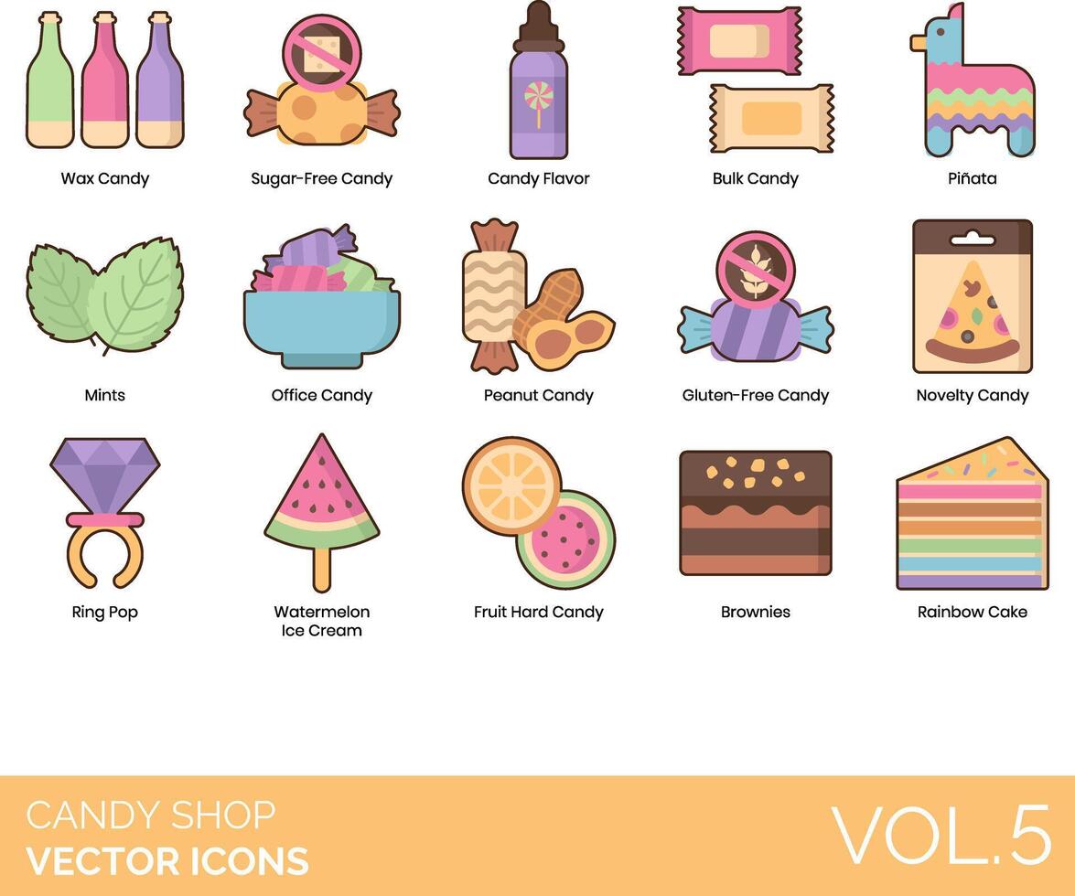 Candy Shop Icons vector