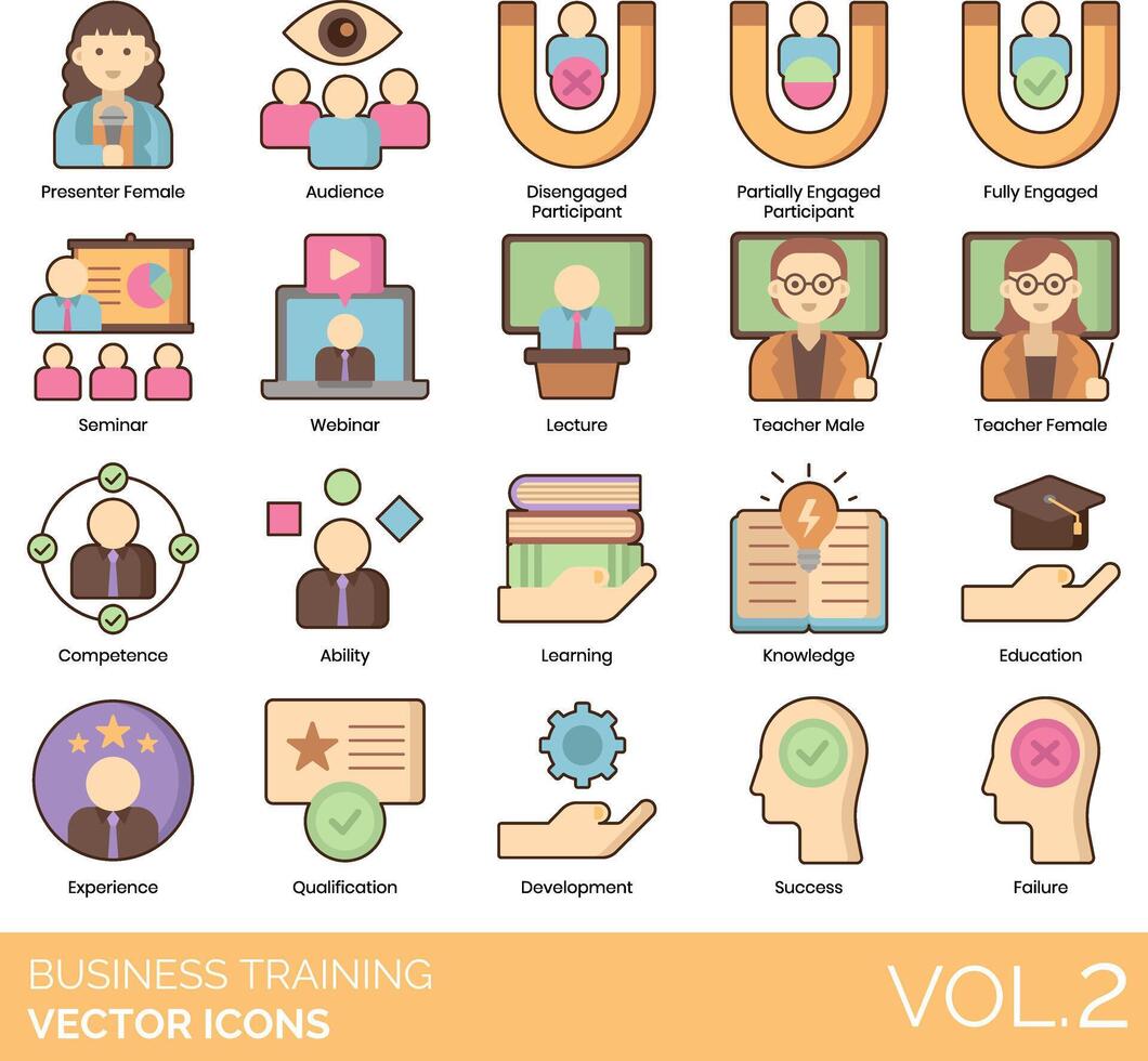 Business Training Icons vector