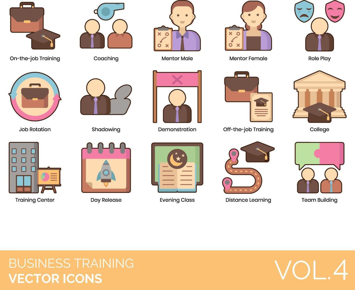 Business Training Icons vector