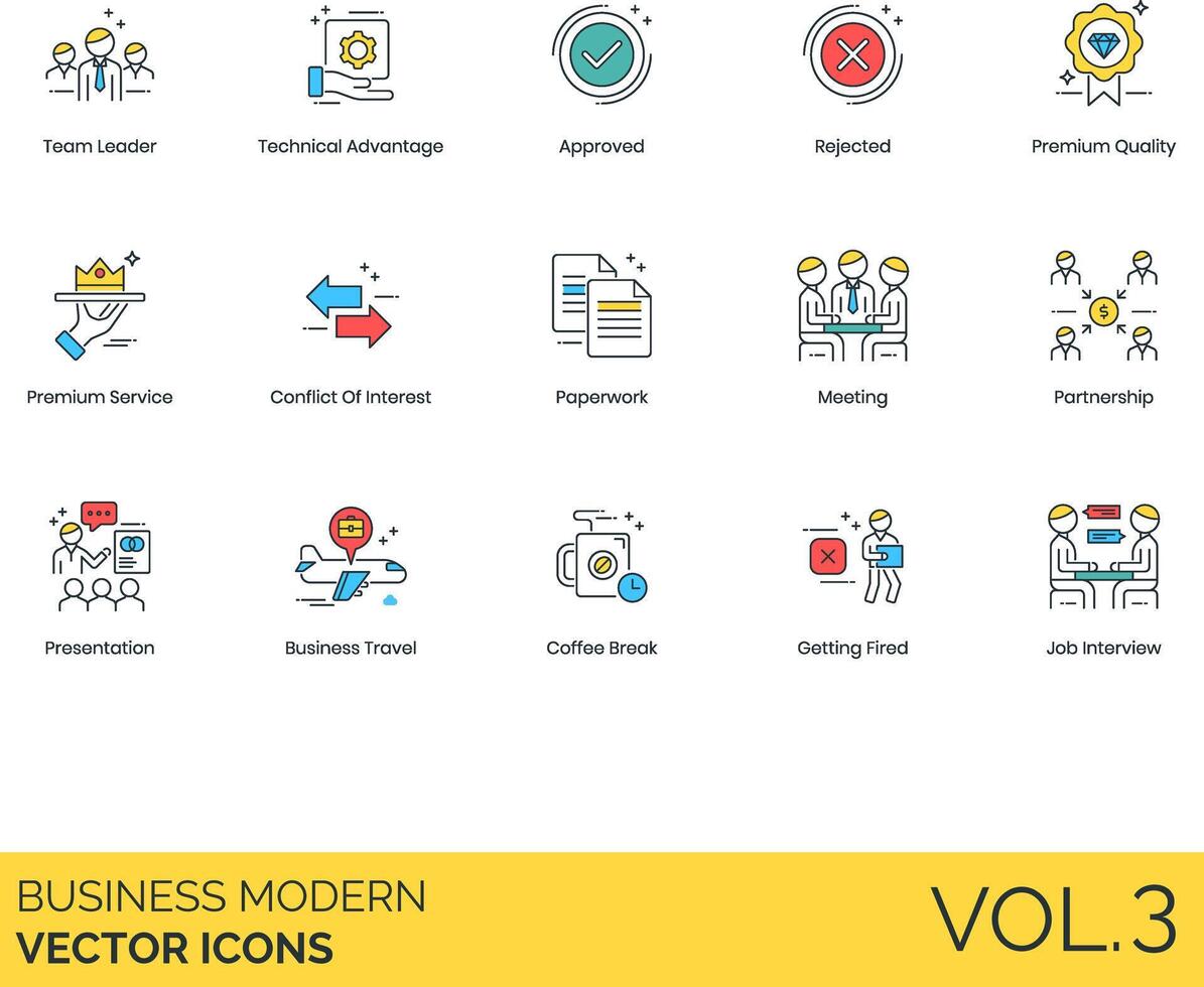 business icons set vector