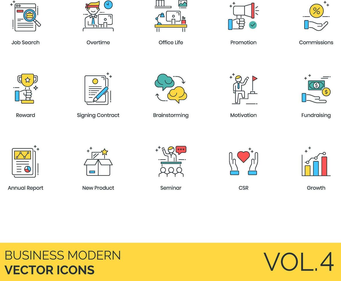 business icons set vector
