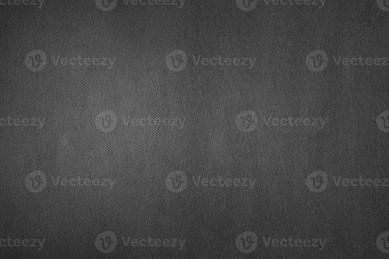 Elegant Black Fabric Texture, Textile Background with Vignette photo