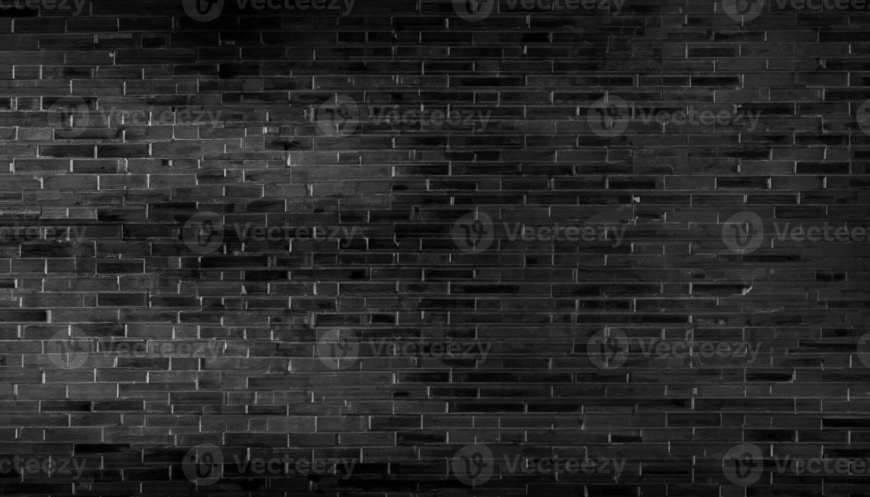 Abstract black brick wall pattern background and black backdrop, Blank copy space. photo